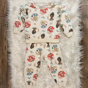 Disney Princess Toddler Girl 2T Sweatshirt Jogger Set Ariel Tiana Cinderella
